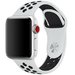 Curea iUni compatibila cu Apple Watch 1/2/3/4/5/6/7, 44mm, Silicon Sport, Alb/Negru